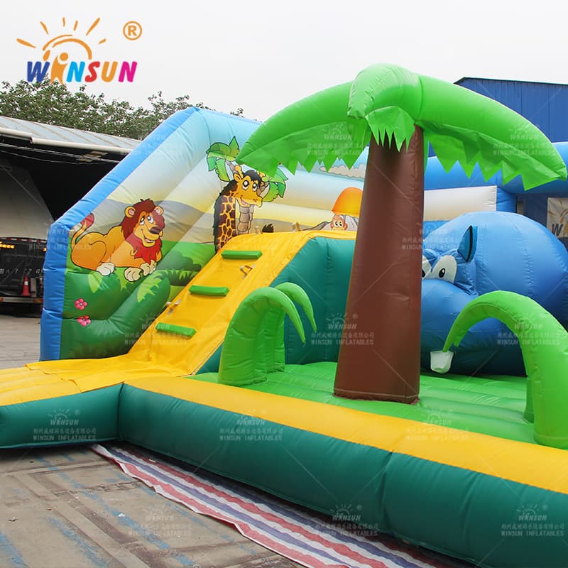 Inflatable Hippo Wipeout Obstacle Course Game