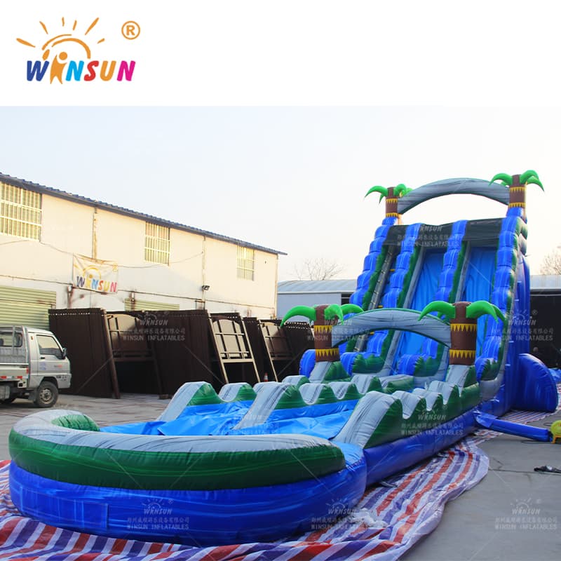 Blue Marble Wave Inflatable Water Slide