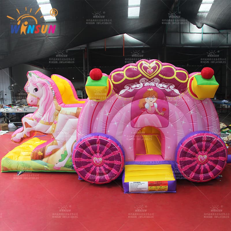 Princess Carriage Inflatable Bouncer With Silde
