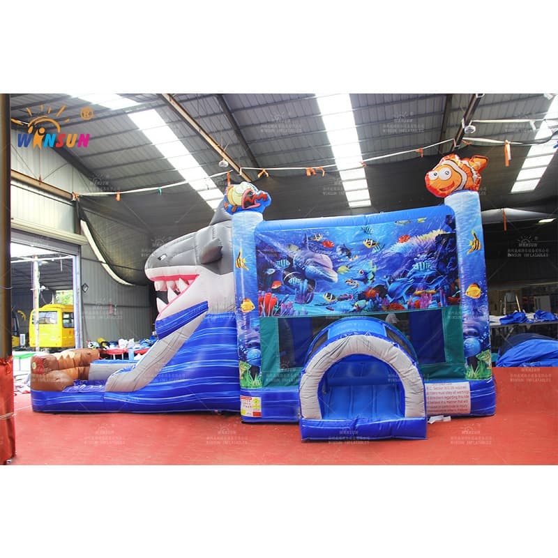 Shark Inflatable Jumping Castle And Slide