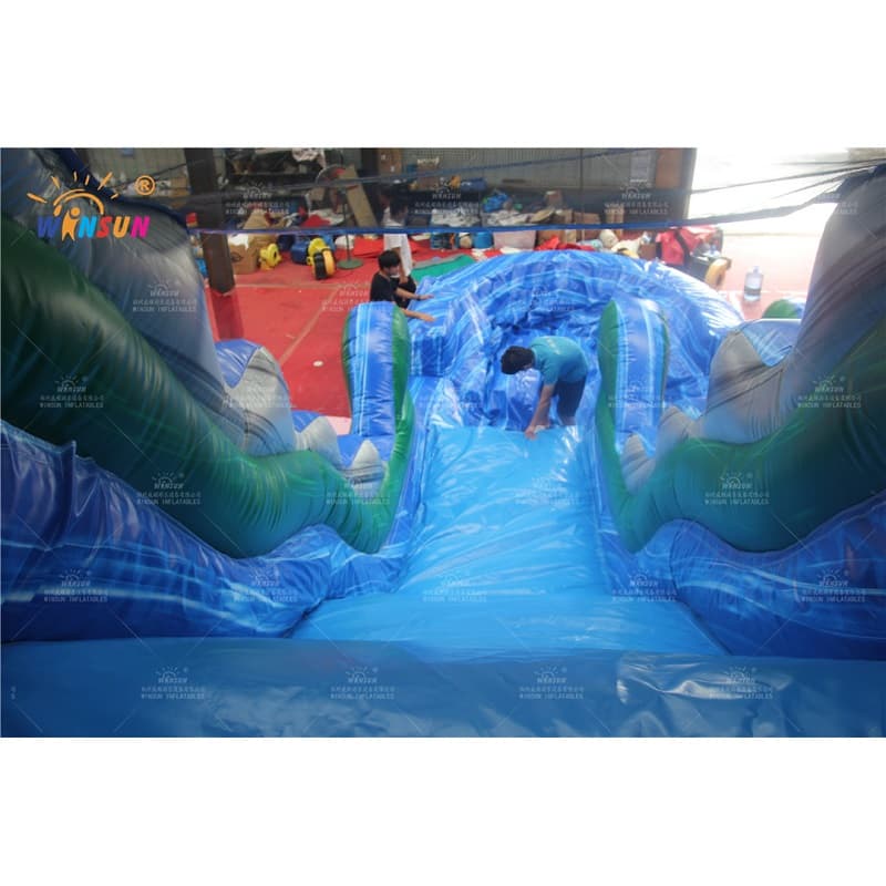 Tropical Blue Marble Inflatable Water Slide
