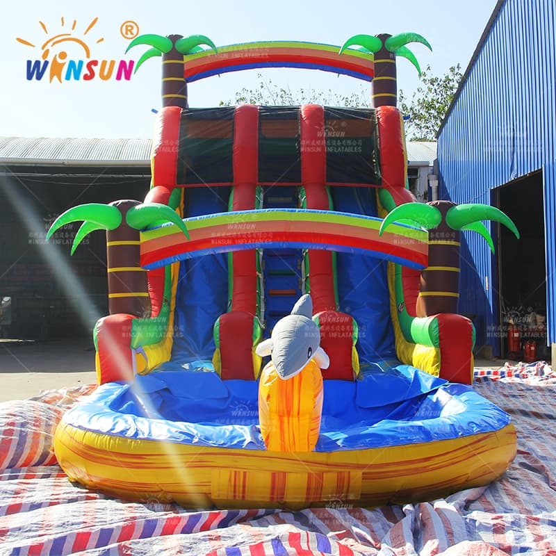 Tropical Yellow Marble Inflatable Water Slide