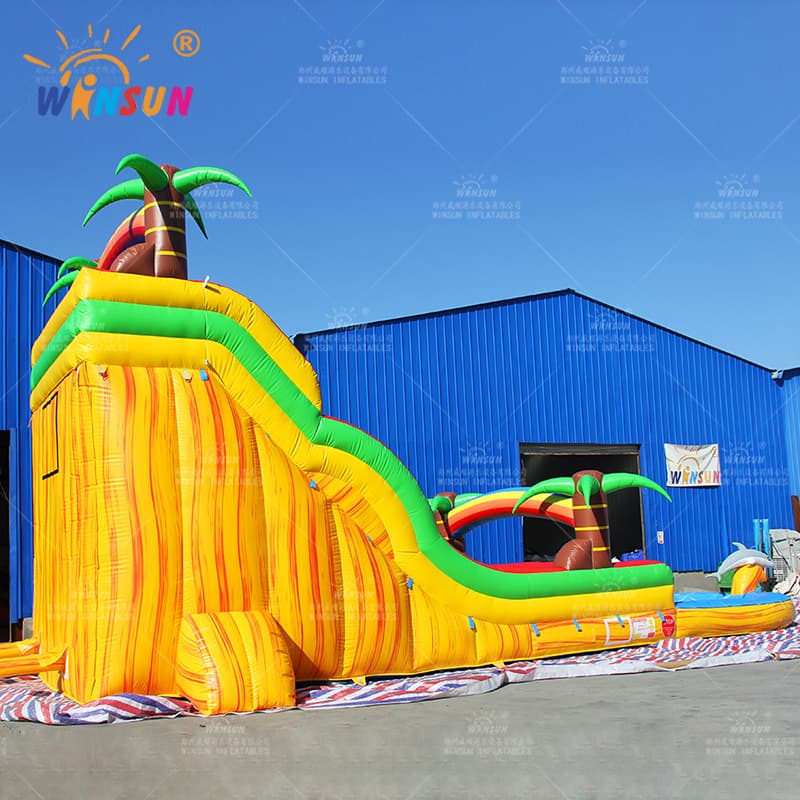 Tropical Yellow Marble Inflatable Water Slide