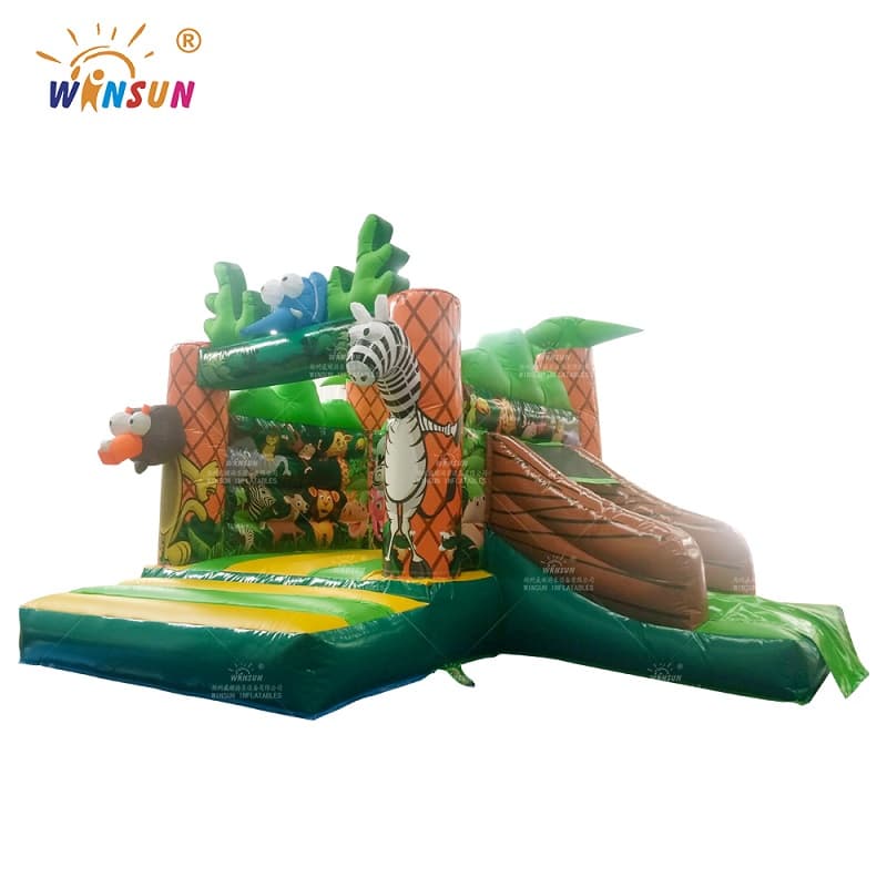 Inflatable Jungle Animal Jumping Castle with slide