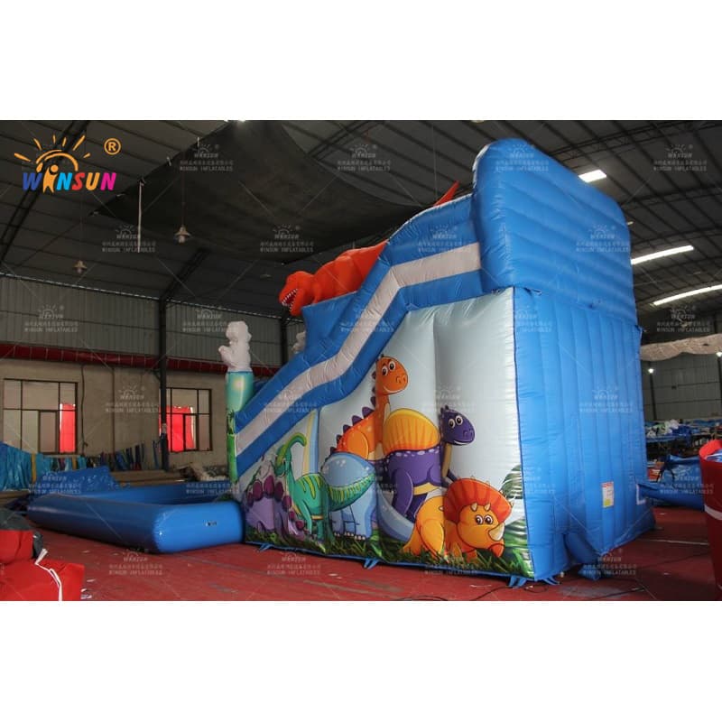 Dinasour Inflatable Water Slide With Airtight Pool