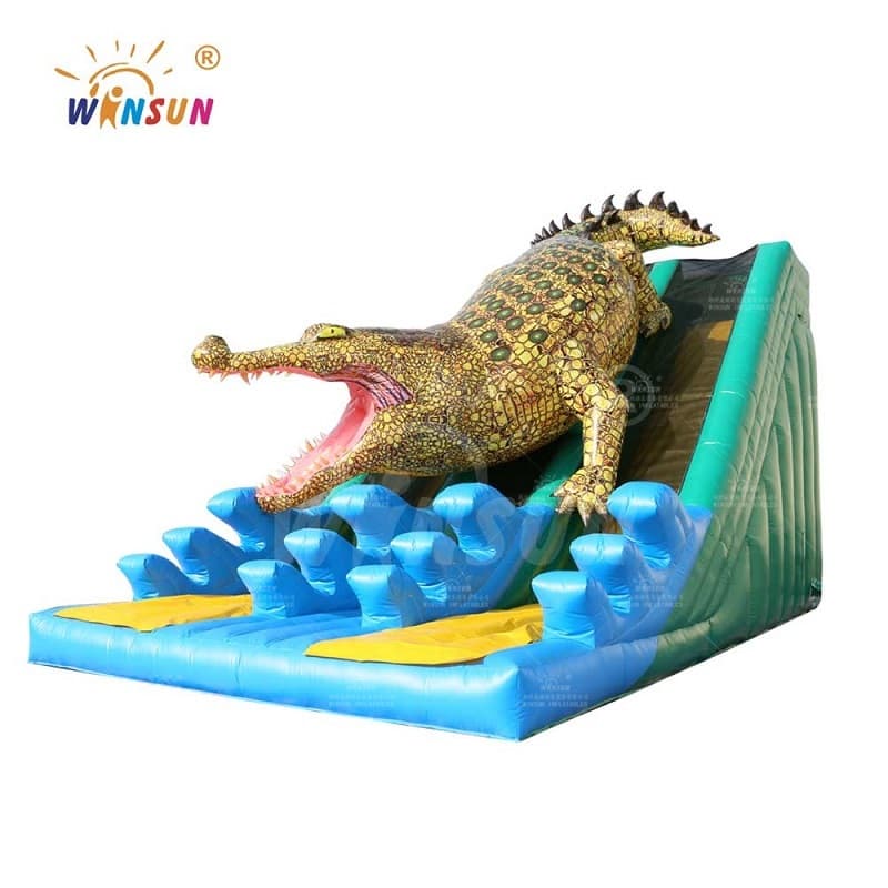 Inflatable King Crocodile Dual Slide