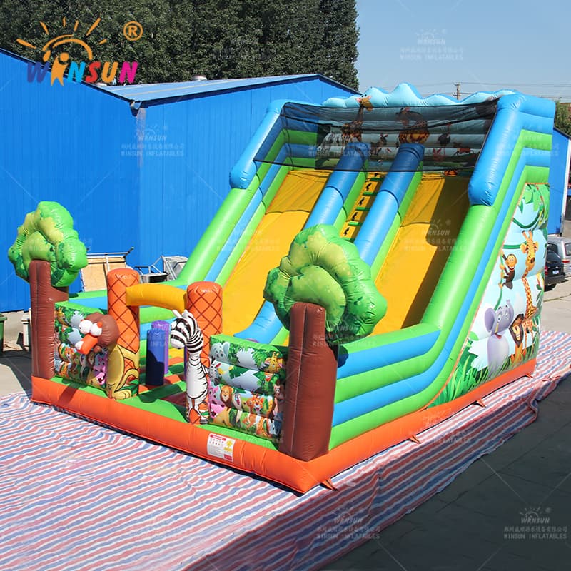 Jungle Animals Inflatable Slide