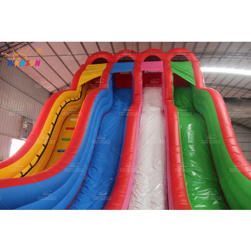 Inflatable Rainbow Four Lane Slide