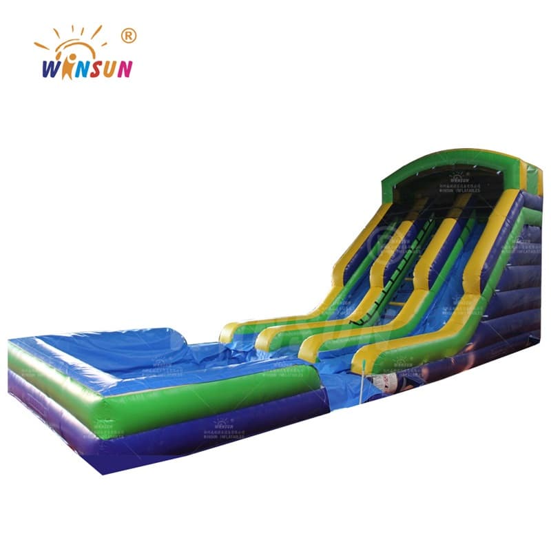 Green Wet N Dry Inflatable Slide With Pool