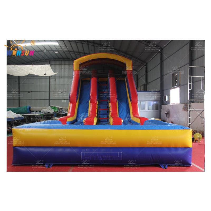 Red Wet N Dry Inflatable Slide With Pool