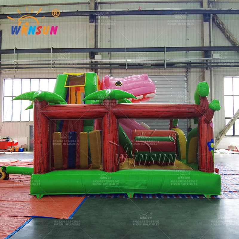 Hippo Theme Inflatable Trampoline Combo