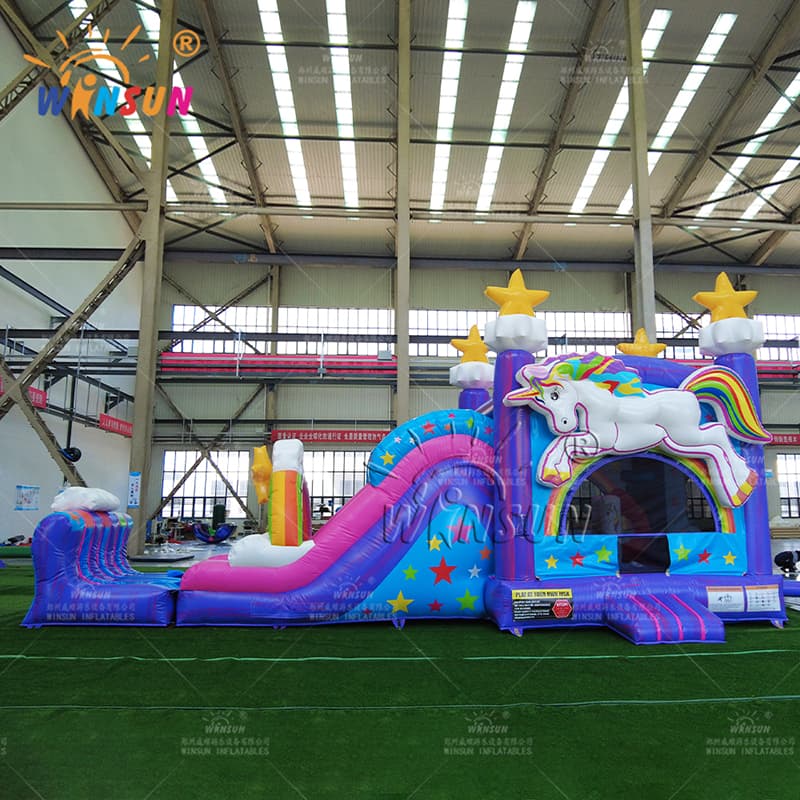 Unicorn Inflatable Jumping Castle with Dry Slide