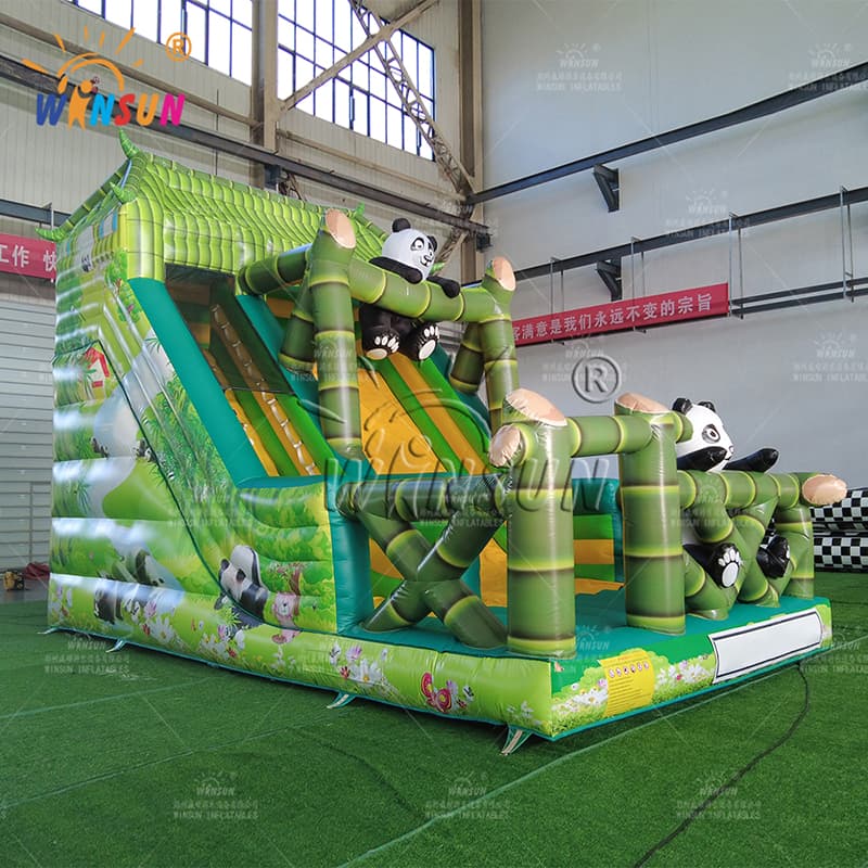 Panda Theme Inflatable Dry Slide