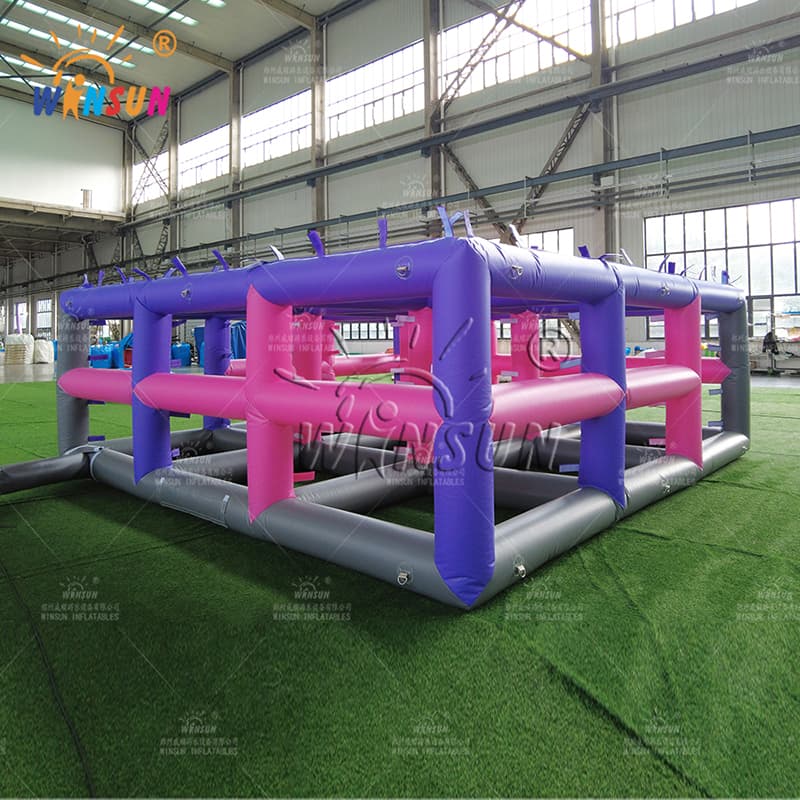 Inflatable 9 Square In The Air Game with lighting