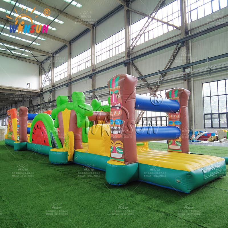 Hawaii Theme Inflatable Pool Obstacle Course