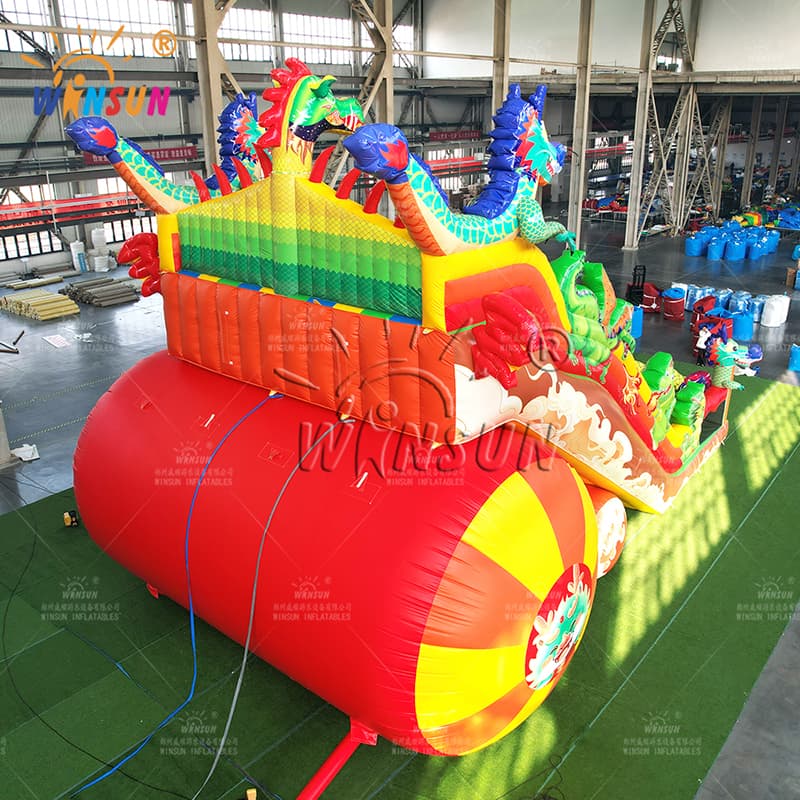 Fire Dragon Theme Giant Inflatable Dry Slide