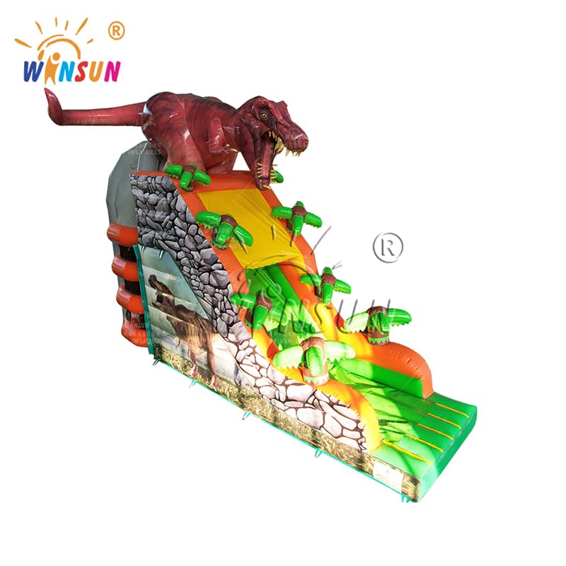 Inflatable Dinosaur Slide with Custom Climbing Tower