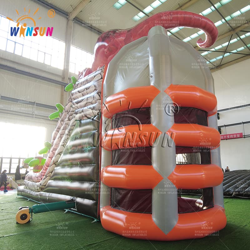Inflatable Dinosaur Slide with Custom Climbing Tower