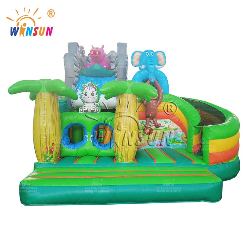 Jungle Animals Inflatable Bouncer Dry Slide